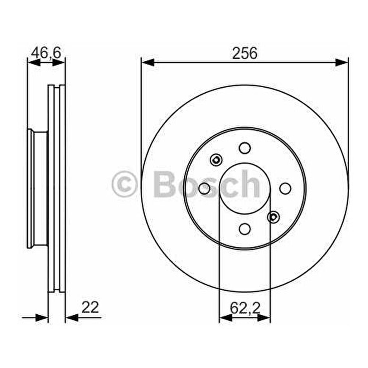Bosch Fren Diski Ön [4D 256Mm] Accent Era 05 Getz 02 I20 I30 08